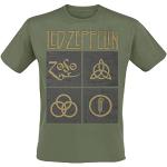 T-shirts verts à manches courtes Led Zeppelin à manches courtes à col rond Taille XXL look fashion pour homme 