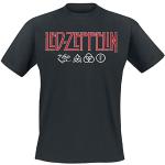 T-shirts noirs à manches courtes Led Zeppelin à manches courtes à col rond Taille L look fashion pour homme en promo 