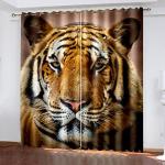 Rideaux en polyester à motif tigres occultants en lot de 2 140x180 pour enfant 