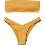 Bikinis léopard jaunes à effet léopard en dentelle Taille S plus size look fashion pour femme 