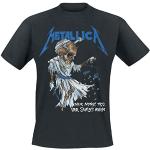 T-shirts noirs en coton à manches courtes Metallica à manches courtes à col rond Taille XXL look fashion pour homme en promo 