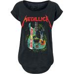 Générique Metallica Guitare Bride of Frankenstein Femme T-Shirt Manches Courtes Noir L 100% Coton Large