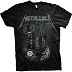 T-shirts noirs à manches courtes Metallica à manches courtes Taille L look fashion pour homme 