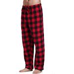 Pantalons de pyjama de printemps rouges à carreaux en coton look Hip Hop pour homme 
