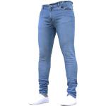 Jeans droits bleus en velours délavés stretch Taille XL plus size look fashion pour homme 