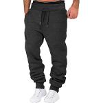 Pantalons de randonnée noirs à carreaux en velours stretch Taille XL plus size look militaire pour homme en promo 