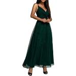 Robes de bal longues de mariée vertes à perles à bretelles spaghetti Taille XXL plus size look hippie pour femme 