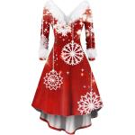 Robes de cocktail pour fêtes de Noël rose pastel en velours Taille L plus size look médiéval pour femme 
