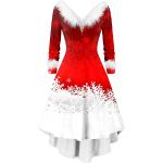 Robes vintage pin up pour fêtes de Noël blanches en fourrure Taille XXL look Pin-Up pour femme 