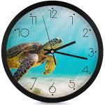 Horloges silencieuses bleues en plastique à motif tortues modernes 