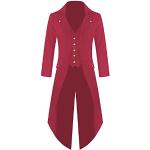 Manteaux gothiques d'automne rouges Taille 3 XL look gothique pour homme 