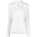 Chemises Genny blanches en soie à manches longues Taille XL classiques pour femme en promo 