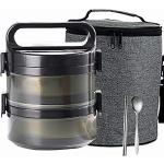 BuyWeek Bocal Alimentaire Isotherme sous Vide, 2L 3 Niveaux Isotherme Lunch  Container Thermos Alimentaire Chaud en Acier Inoxydable Thermique Lunch Box  Soupe Thermos 