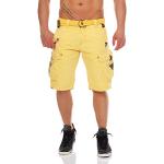 Bermudas Geographical Norway jaunes avec ceinture Taille L look fashion pour homme 