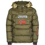 Parkas en fourrure d'automne Geographical Norway kaki à motif ville imperméables coupe-vents à capuche Taille L look fashion pour homme 