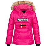 Doudounes matelassées d'automne Geographical Norway roses à motif ville à capuche Taille XL look fashion pour femme 