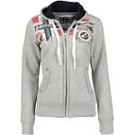 Geographical Norway FESPOTE Lady - Sweat Femme Capuche Grande Poches Kangourou - Sweatshirt Femmes Manche Longue Pull Casual Manches Longues Chaud - Hoodie Veste Tops Sport Taille (Gris L)