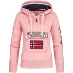 Sweats de printemps Geographical Norway rose pastel à motif ville à capuche à manches longues Taille L look fashion pour femme 