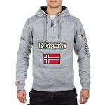 Pulls Geographical Norway gris clair à capuche Taille L look fashion pour homme 