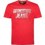T-shirts fashion d'automne Geographical Norway rouges en coton à motif ville à manches courtes Taille L look fashion pour homme 