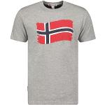 T-shirts d'automne Geographical Norway gris clair en coton à motif ville à manches courtes à manches courtes Taille L look fashion pour homme 