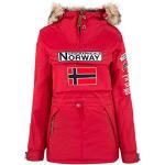 Parkas d'hiver d'automne Geographical Norway rouges à motif ville Taille L look fashion pour femme 