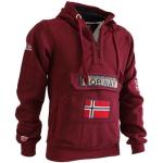 Sweats Geographical Norway rouges à capuche à manches longues Taille L pour homme 