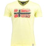 T-shirts Geographical Norway jaunes à manches courtes à manches courtes Taille L look fashion pour homme 