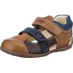 Chaussures Geox Kaytan bleues en cuir en cuir à scratchs Pointure 22 look fashion pour garçon en promo 