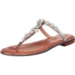 Sandales plates Geox argentées en cuir Nappa Pointure 37 look fashion pour femme 