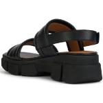 Sandales Geox noires en cuir à scratchs Pointure 38 look fashion pour femme 