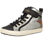 Geox Fille J Kalispera Girl M Sneakers, Silver/Black, 24 EU