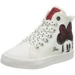 Geox Fille Jr Ciak Girl F Sneakers, Off White/Red, 28 EU