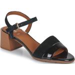 Sandales Geox noires en cuir en cuir Pointure 41 avec un talon jusqu'à 3cm pour femme en promo 
