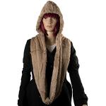 Geralin Gioielli Écharpe longue pour femme avec bonnet beige 2 en 1 - Écharpe d'hiver en tricot - Bonnet, beige, Maße 80cm x 20cm ( Umfang 160 cm )
