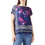 Gerry Weber 870100-44002 T-Shirt, Imprimé Bleu/Violet/Rose, 44 Femme
