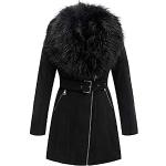 Cabans zippés noirs en cuir synthétique à motif moutons Taille XXL look fashion pour femme en promo 