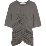 T-shirts col rond Gestuz gris acier en viscose à manches courtes à col rond pour femme 