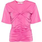 T-shirts col rond Gestuz rose fushia en viscose à manches courtes à col rond pour femme 
