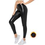 Leggings en cuir noirs en cuir synthétique Taille S look fashion pour femme en promo 