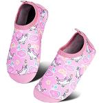 Chaussons de piscine roses en tissu à motif licornes respirants Pointure 17 look fashion pour enfant 