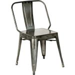 Chaises design gris acier en acier empilables modernes 