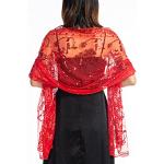Foulards de mariage rouges à paillettes Tailles uniques look fashion pour femme 
