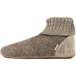 Chaussons Giesswein taupe en laine montants look fashion en promo 