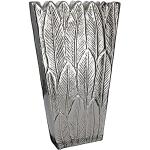 GILDE Vase à Fleurs en Aluminium - Cadeau décoratif pour Le Salon - Anniversaire - Fête des mères - Couleur : argenté - Hauteur : 26,5 cm