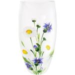 Vases en verre Gilde blancs à fleurs en verre à motif fleurs 