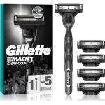 Gillette Mach3 Charcoal rasoir + têtes de rechange 5 pcs