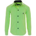 Gillsonz A7 - Chemise de fête à manches longues pour enfant - Facile à repasser - Disponibles dans 10 couleurs - Taille : 86 à 158, vert pomme, 122/128 cm