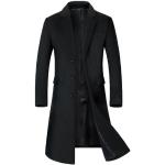 Manteaux en cachemire noirs en laine à motif voitures coupe-vents respirants à manches longues Taille XL look fashion pour homme 
