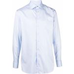 Chemises cintrées de créateur Armani Giorgio Armani bleues à manches longues pour homme 